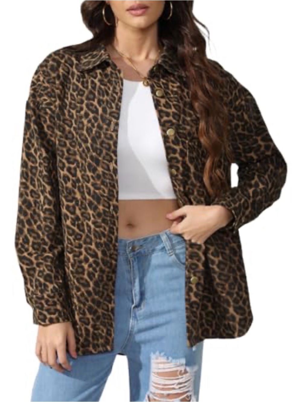 Leopard Print fleece shacket  NWT